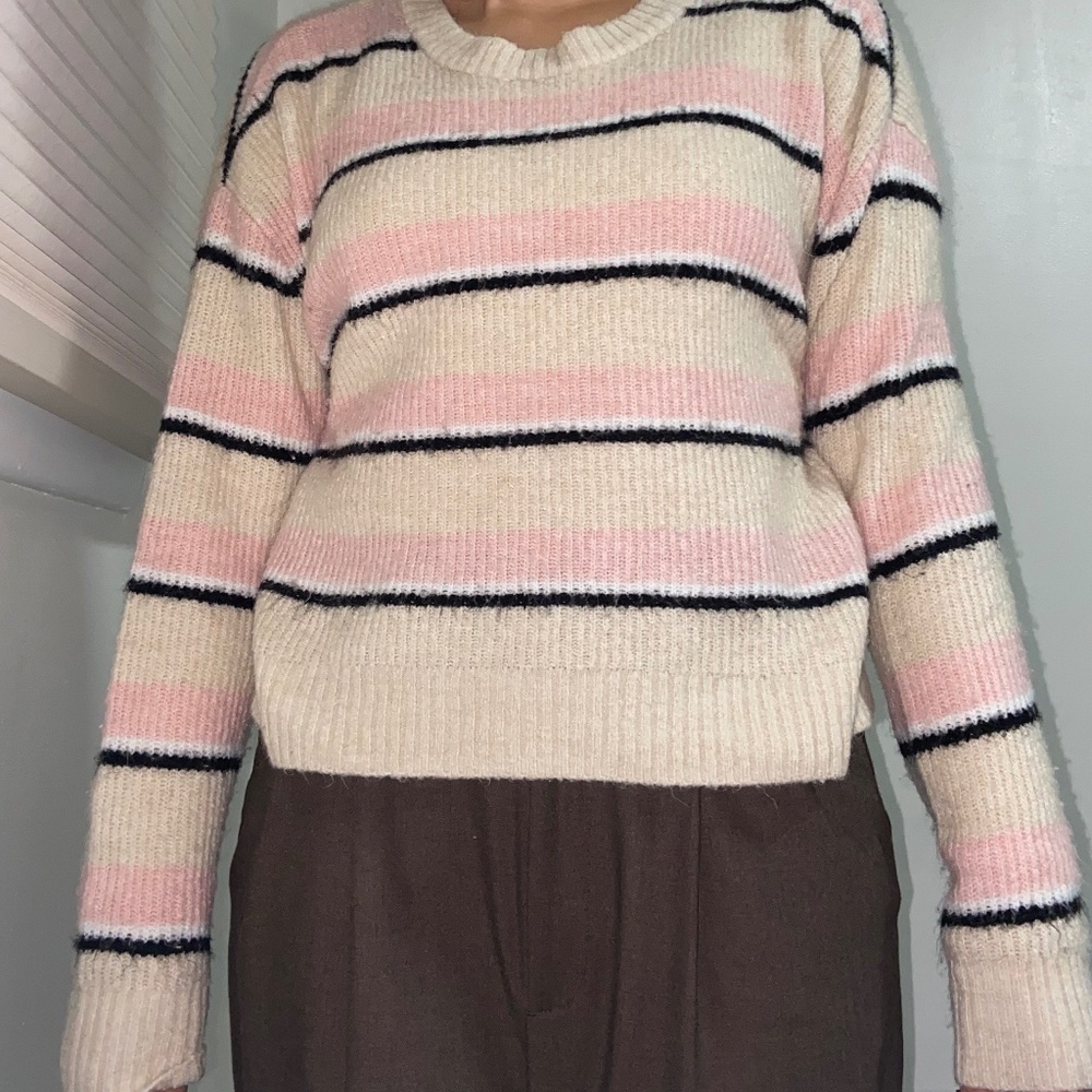 H&M Women's Knit Stripped Pullover Sweater Top Size S
